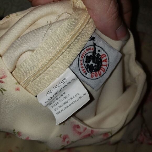 GOOD LAD YELLOW FLORAL PRINT CHIFFON EASTER DRESS SIZE 18 MONTHS - Picture 5 of 7